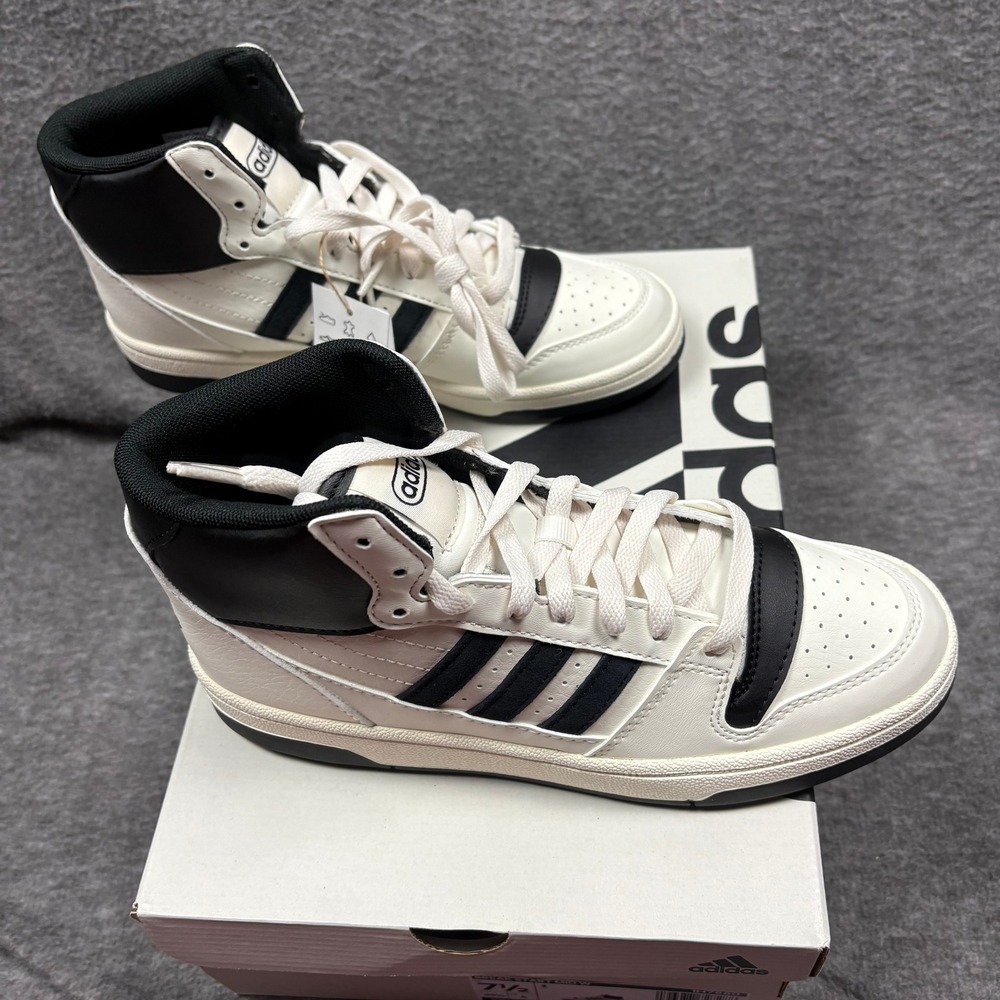 Adidas Break Start Mid Top Women 7.5 Basketball Sneakers White Black Court New - Picture 16 of 16